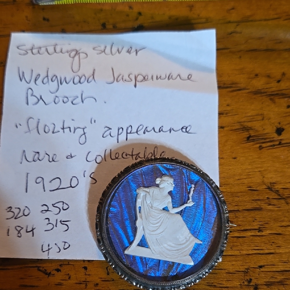 Vintage Cameo Brooch with Blue Background - Picture 5 of 6